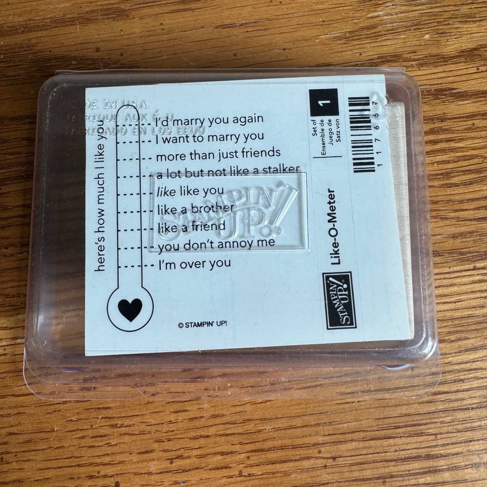 Stampin Up Like-O-Meter Wood Mount Rubber Stamp 117616 Love Meter Marriage Humor